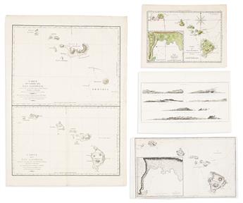 (HAWAII.) Group of 7 eighteenth-century engraved maps and coastal elevation charts.